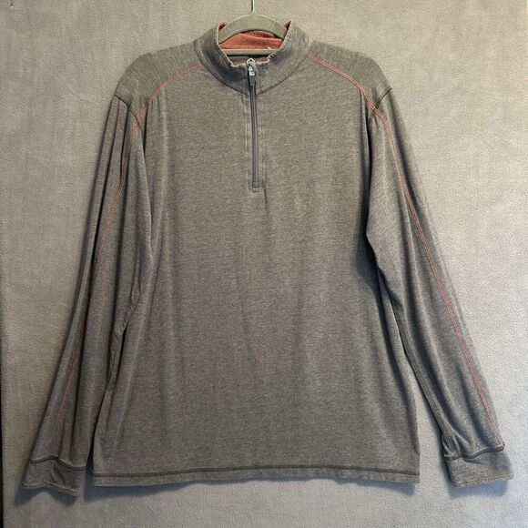 tasc Performance Other - Tasc Performance Bamboo Organic Cotton 1/4 Zip Pullover Mens Size L Gray Stretch
